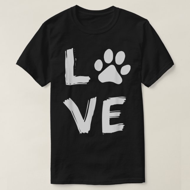 I Love Dog Paw Dog Print Dog Lover Dog Owner Dog N T-Shirt (Design Front)