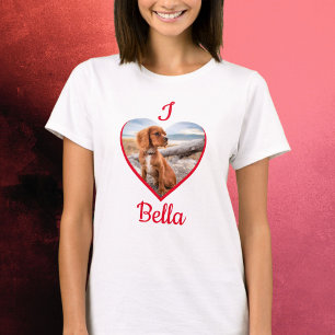 I love Dog Photo Name Heart  T-Shirt