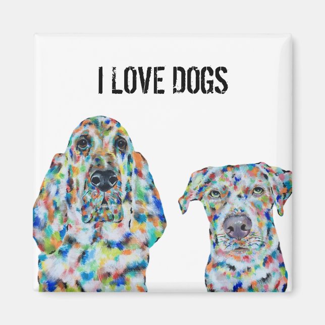 I Love Dogs Art Magnet (Front)