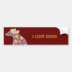 I love dogs bumper sticker