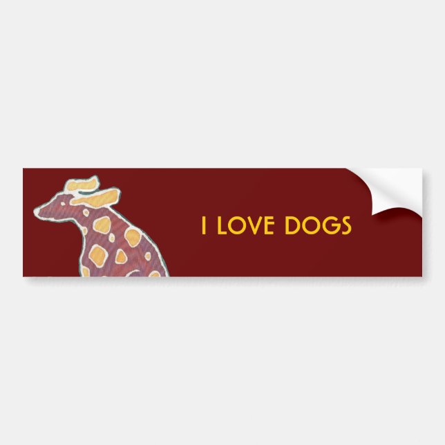 I love dogs bumper sticker (Front)