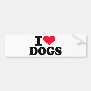 I love dogs bumper sticker