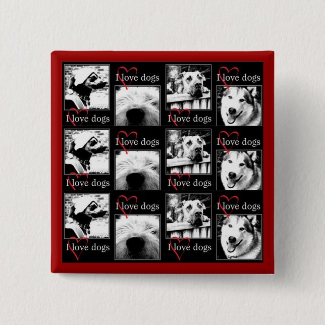 I Love Dogs Button (Front)