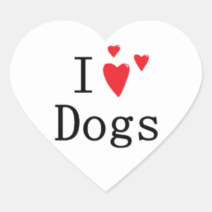 I Love Dogs Heart Sticker