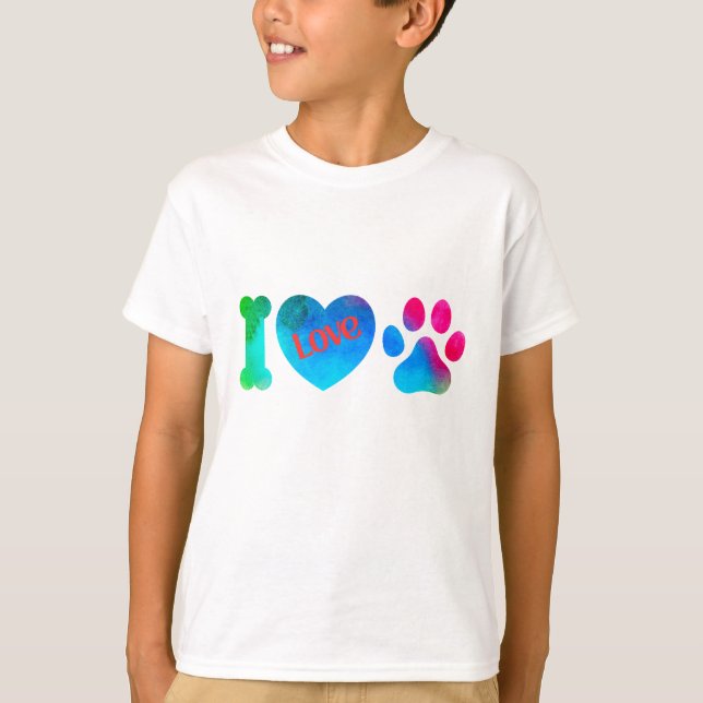 "I Love Dogs" Kids and Youth T Shirt,  T-Shirt (Front)