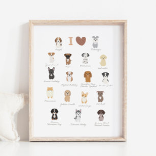I Love Dogs Kids Room & Nursery Decor Poster