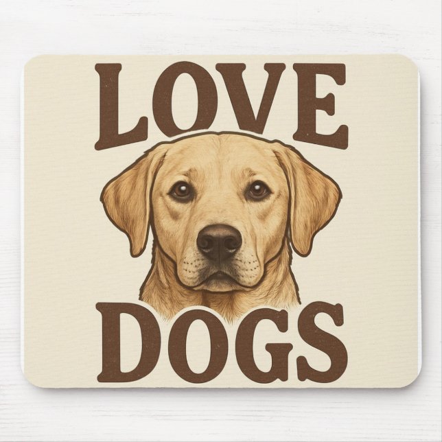 I Love Dogs Mouse Pad (Front)