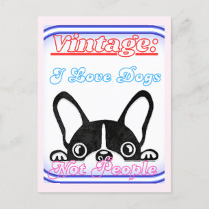 I Love Dogs: Not People Holiday Postcard