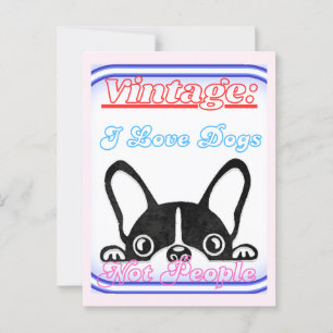I Love Dogs: Not People Postcard