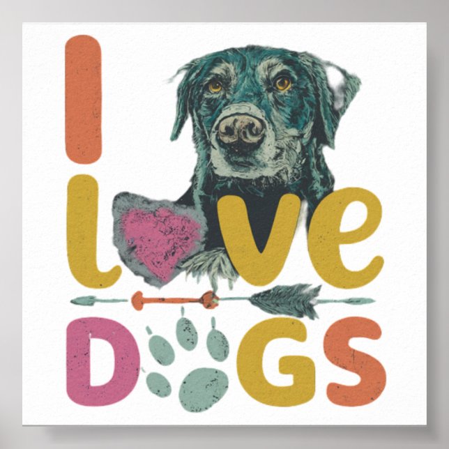 I Love Dogs Poster (Front)