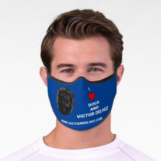 I love dogs Premium Face Mask (blue)