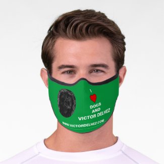 I love dogs Premium Face Mask (green)