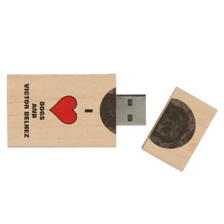 I love dogs USB stick (Wood) Wood USB Flash Drive