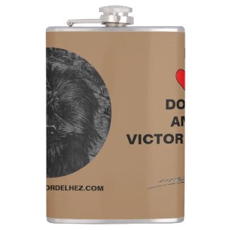 I love dogs vinyl wrapped flask