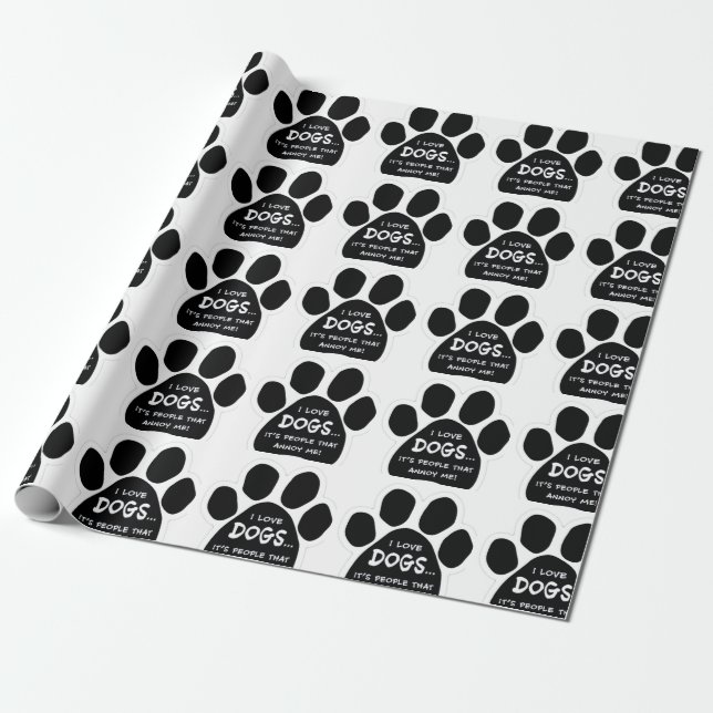 I LOVE DOGS WRAPPING PAPER (Unrolled)