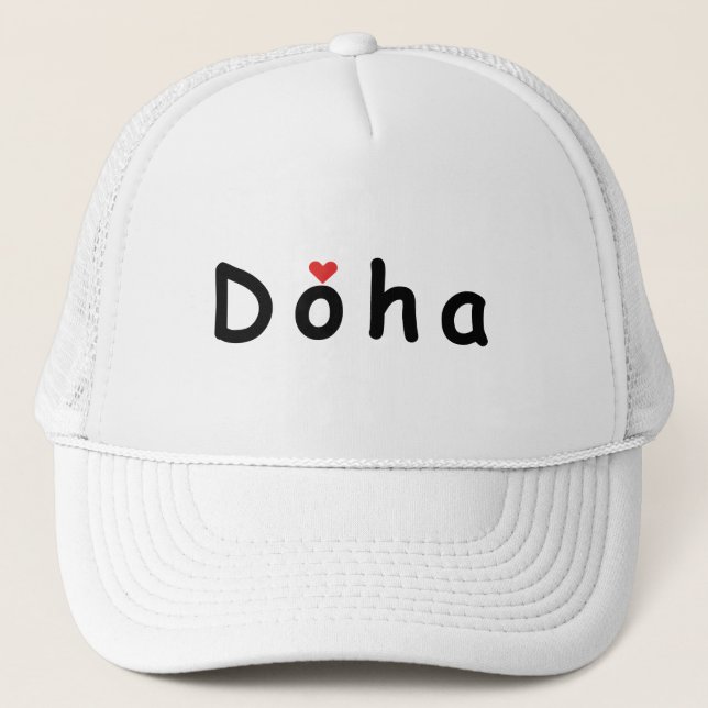I love Doha Trucker Hat (Front)