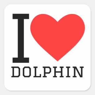 I love dolphin  square sticker
