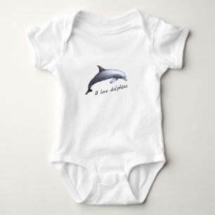 I love dolphins baby bodysuit