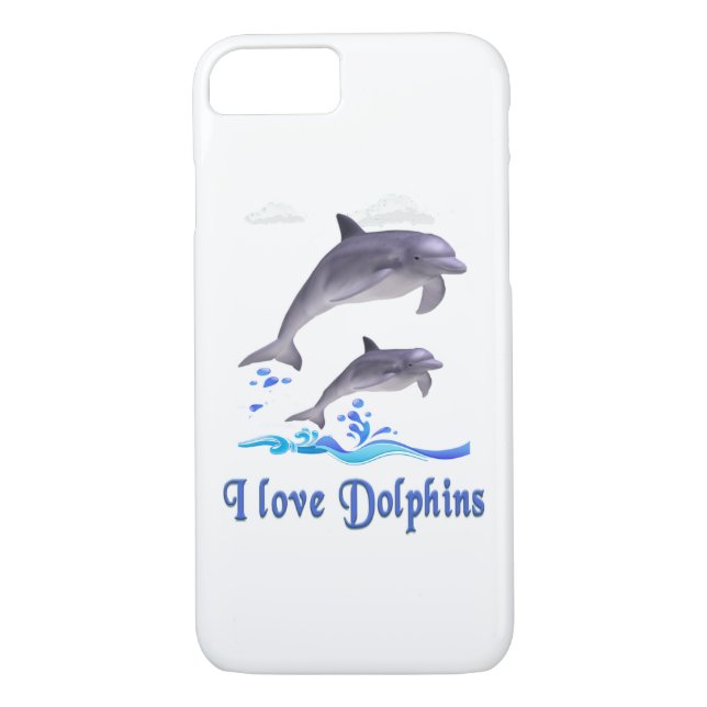 I love Dolphins Case-Mate iPhone Case (Back)