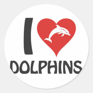 I love Dolphins Classic Round Sticker