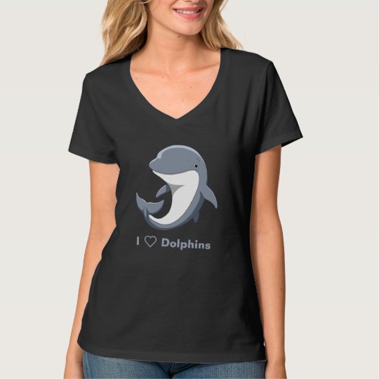 I Love Dolphins Cute Bottlenose T-Shirt