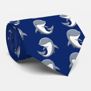 I Love Dolphins Cute Bottlenose Tie