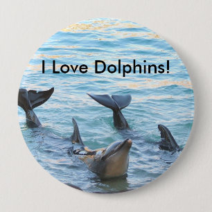 I Love Dolphins! Dolphin Photo 10 Cm Round Badge