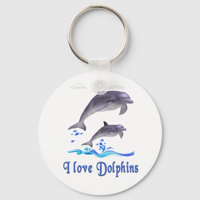 I love Dolphins Key Ring (Front)