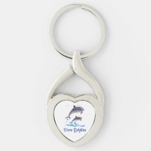 I love Dolphins Key Ring