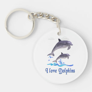 I love Dolphins Key Ring