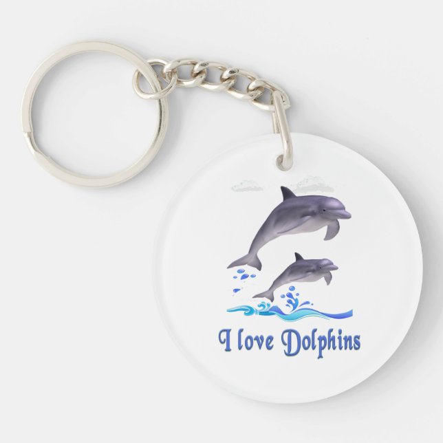 I love Dolphins Key Ring (Front)