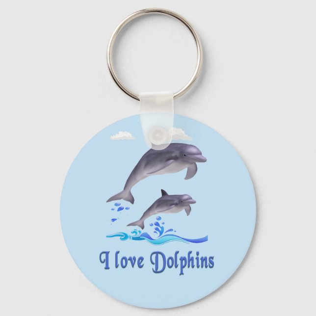 I love Dolphins Key Ring (Front)