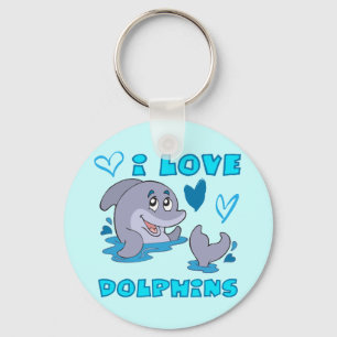 I Love Dolphins Key Ring
