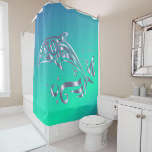I Love Dolphins Shower Curtain