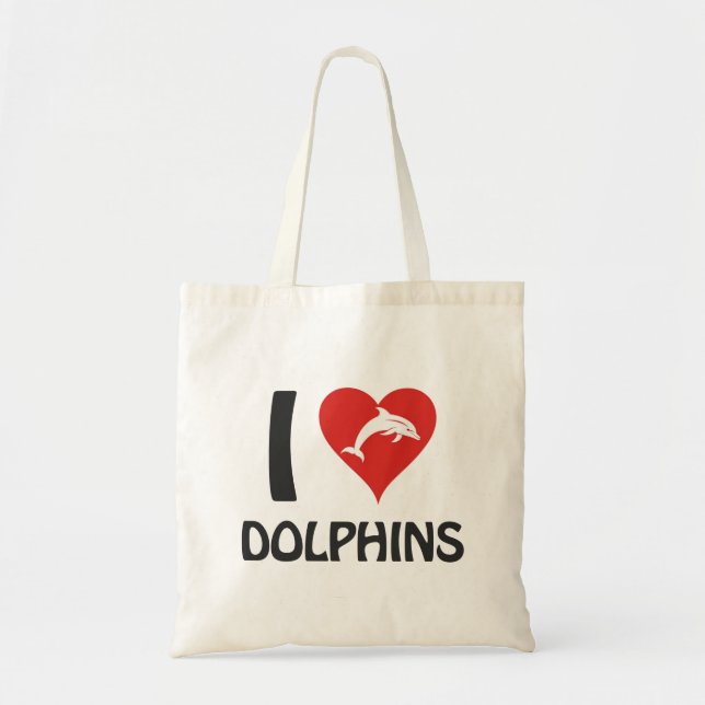 I love Dolphins Tote Bag (Front)