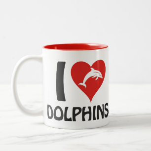 I love Dolphins Two-Tone Coffee Mug
