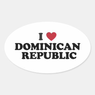 I Love Dominican Republic Oval Sticker