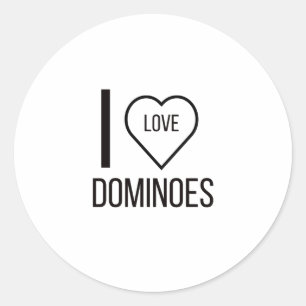 I LOVE DOMINOES CLASSIC ROUND STICKER