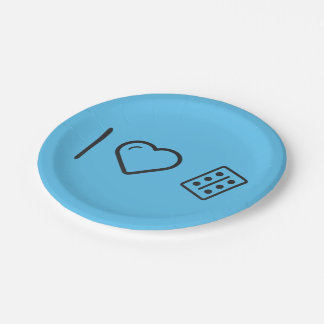 I Love Dominos Paper Plate