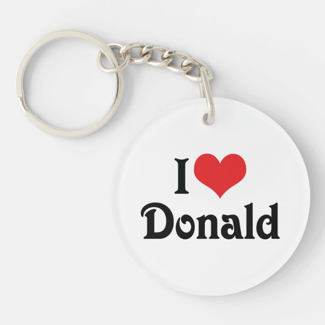 I Love Donald Key Ring (Front)