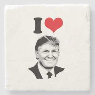 I Love Donald Trump Stone Coaster