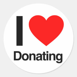 i love donating classic round sticker