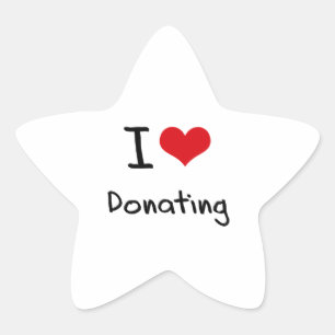 I Love Donating Star Sticker