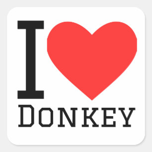 I love donkey square sticker