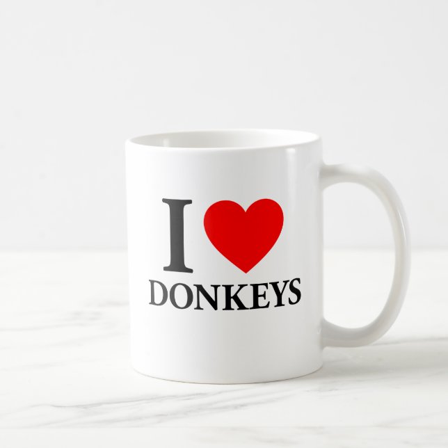I Love Donkeys Coffee Mug (Right)