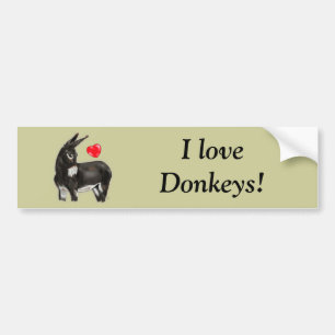 I Love Donkeys Demure Donkey Bumper Sticker
