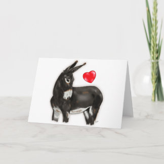 I Love Donkeys Demure Donkey Card