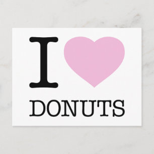 I LOVE DONUTS POSTCARD