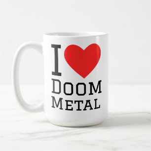 I love doom metal square sticker coffee mug