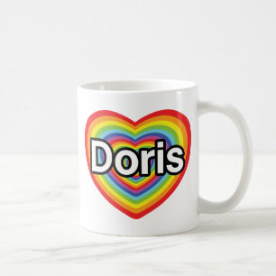 I love Doris: rainbow heart Coffee Mug